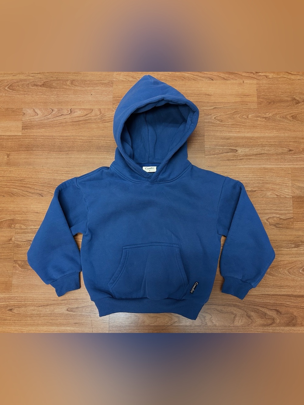 Comfrt Kids M Blue Oversized Heavyweight Fleece Hoodie Pullover Sweatshirt
